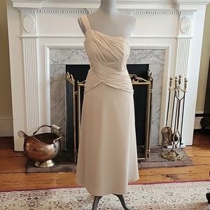 David's Bridal One Shoulder Chiffon Dress